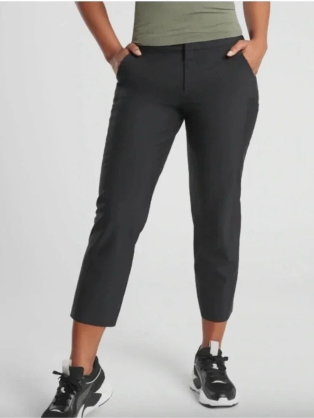 Athleta Stellar Straight Crop Pant Black Size 8